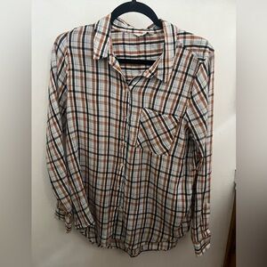 Lucky brand women’s Plaid Button-down Shirt, long sleeve size M